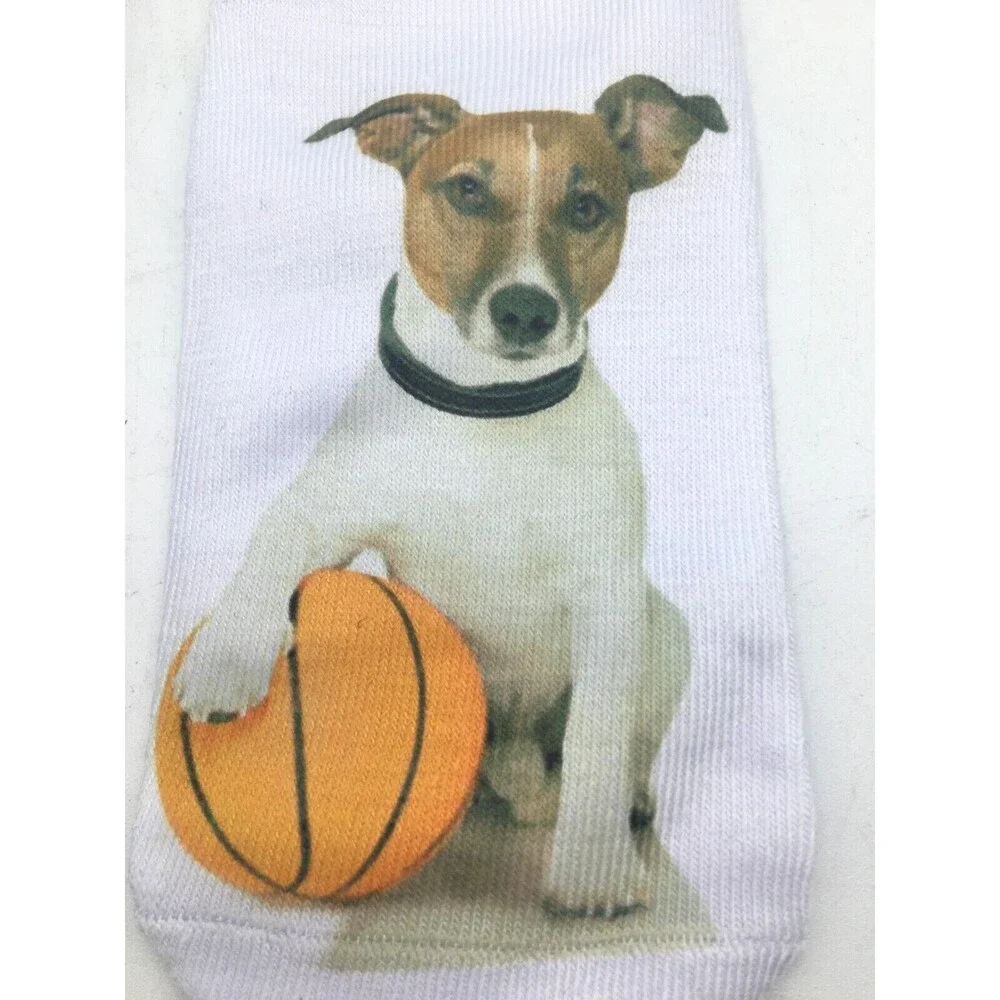 Girl Teen Socks Dog Pit Bull Basketball Whimsical Read Size New Free Shipping